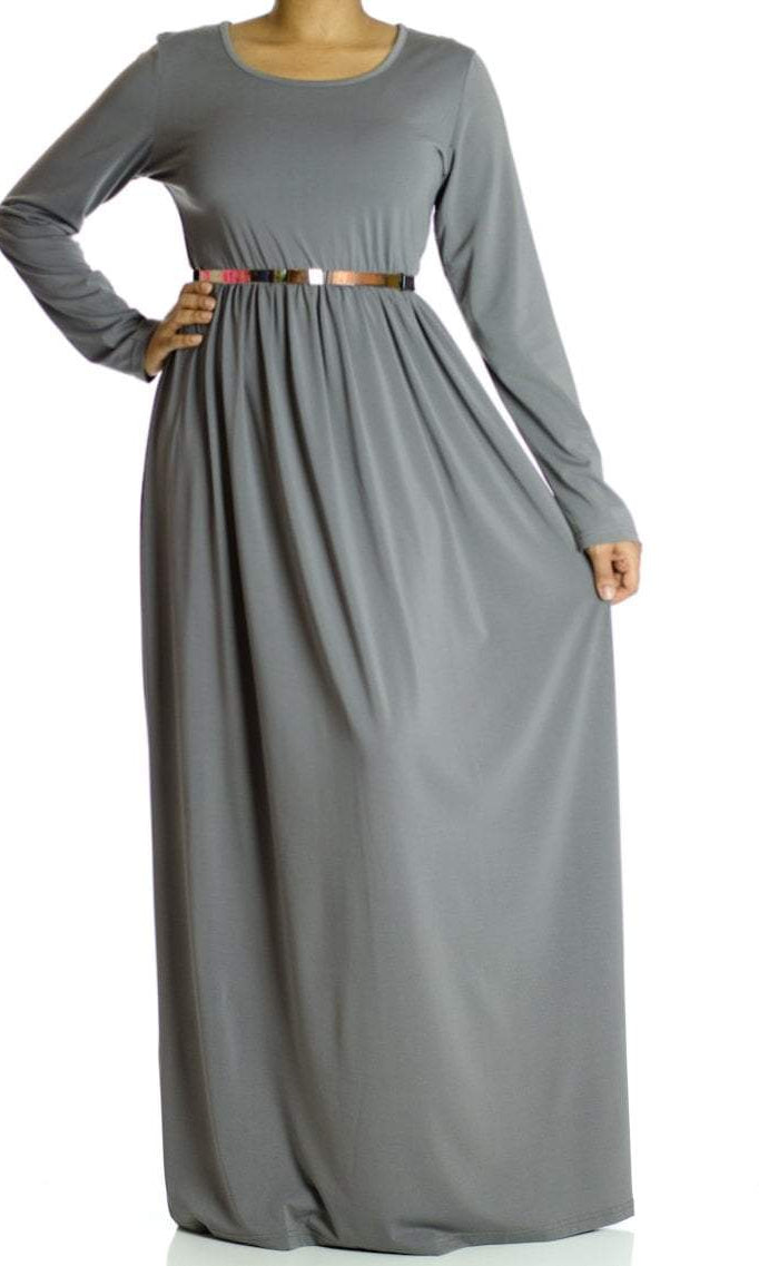 Grey Milk Silk Maxi Dress (Tall) Kabayare