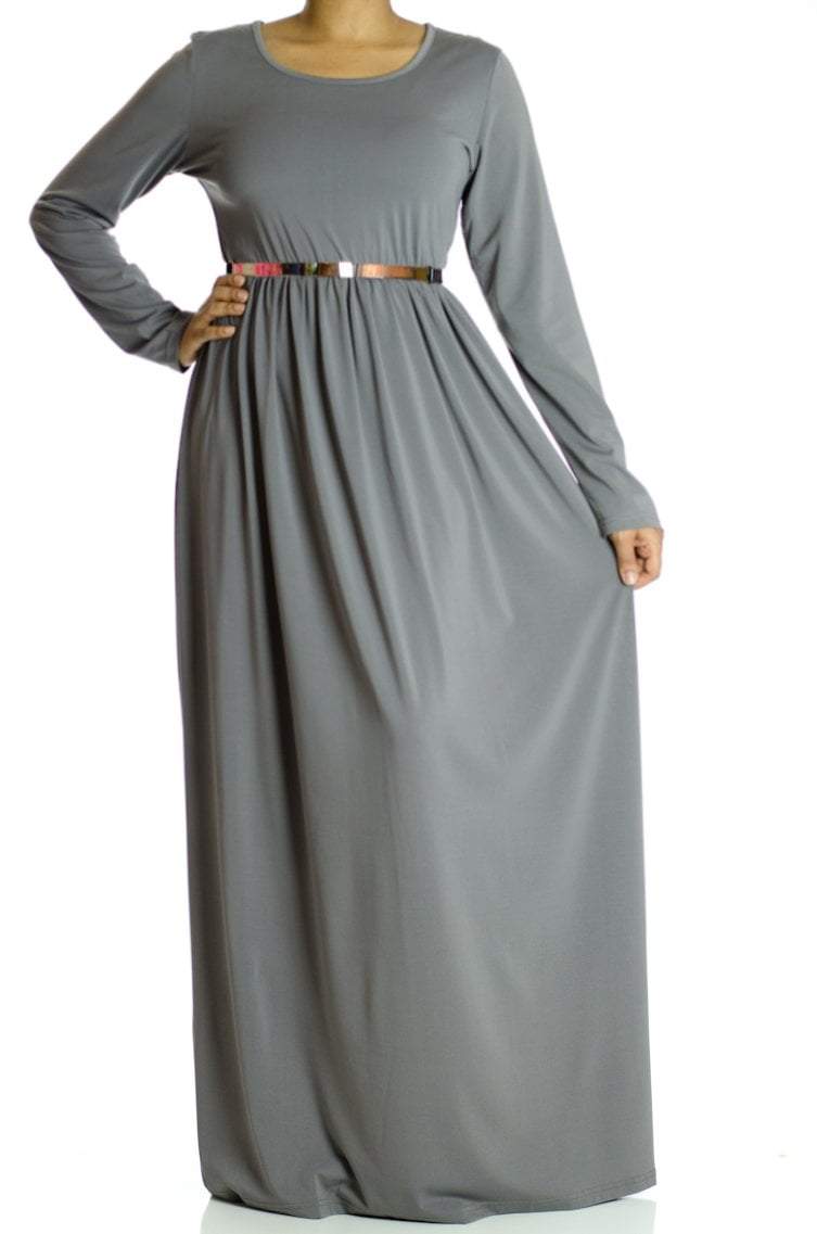 Grey Milk Silk Maxi Dress (Tall) Kabayare