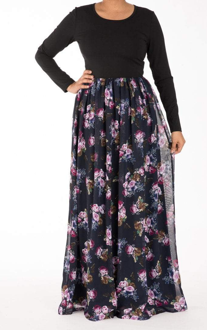 half chiffon print maxi dress Kabayare