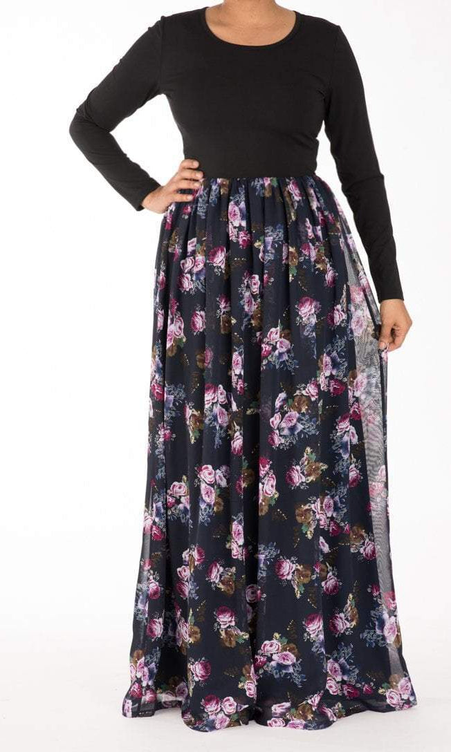 half chiffon print maxi dress Kabayare