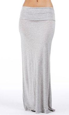 Heather Gray Jersey Maxi Skirt Kabayare