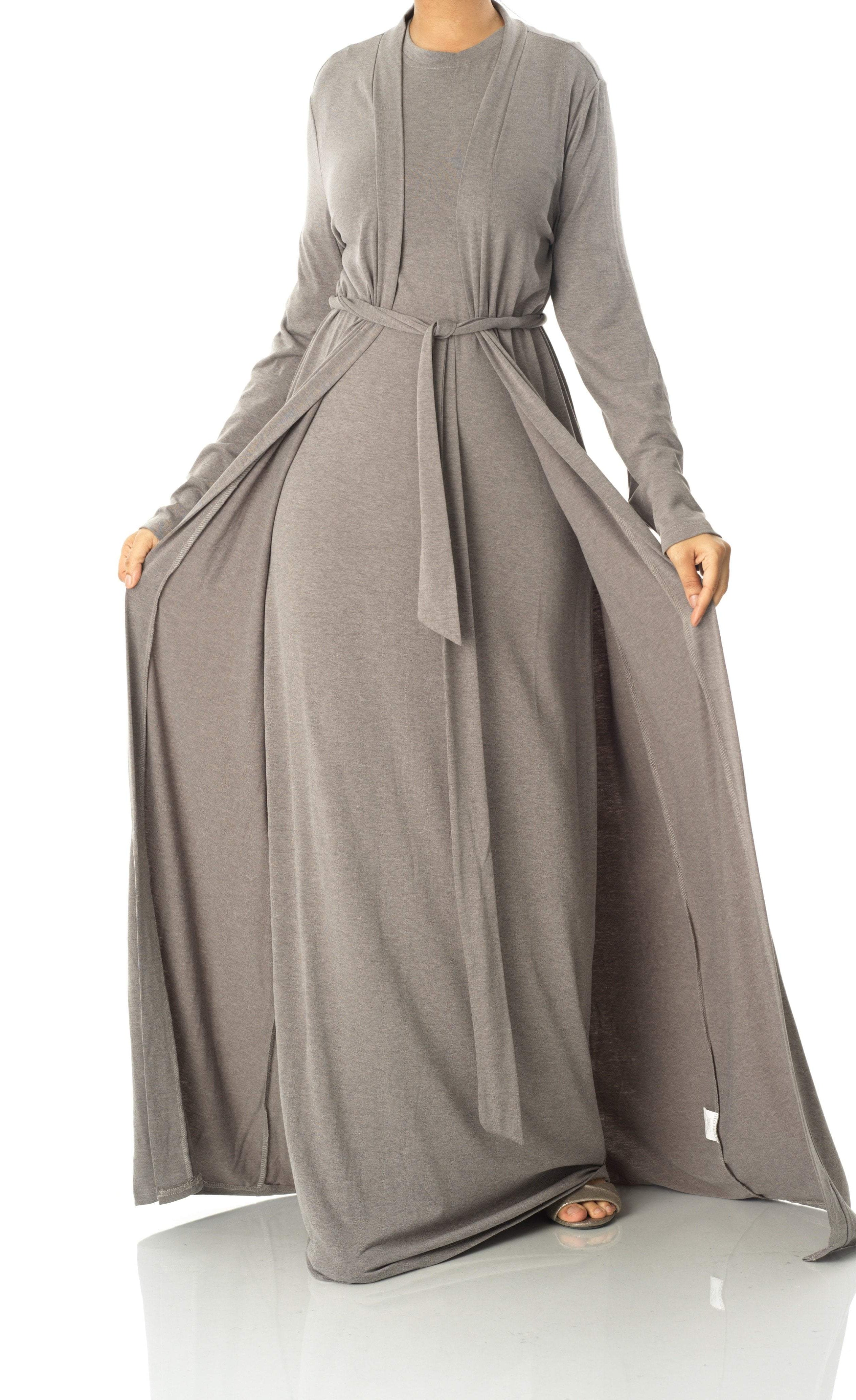 Heather Gray Made just for you jersey matching set dress Kabayare