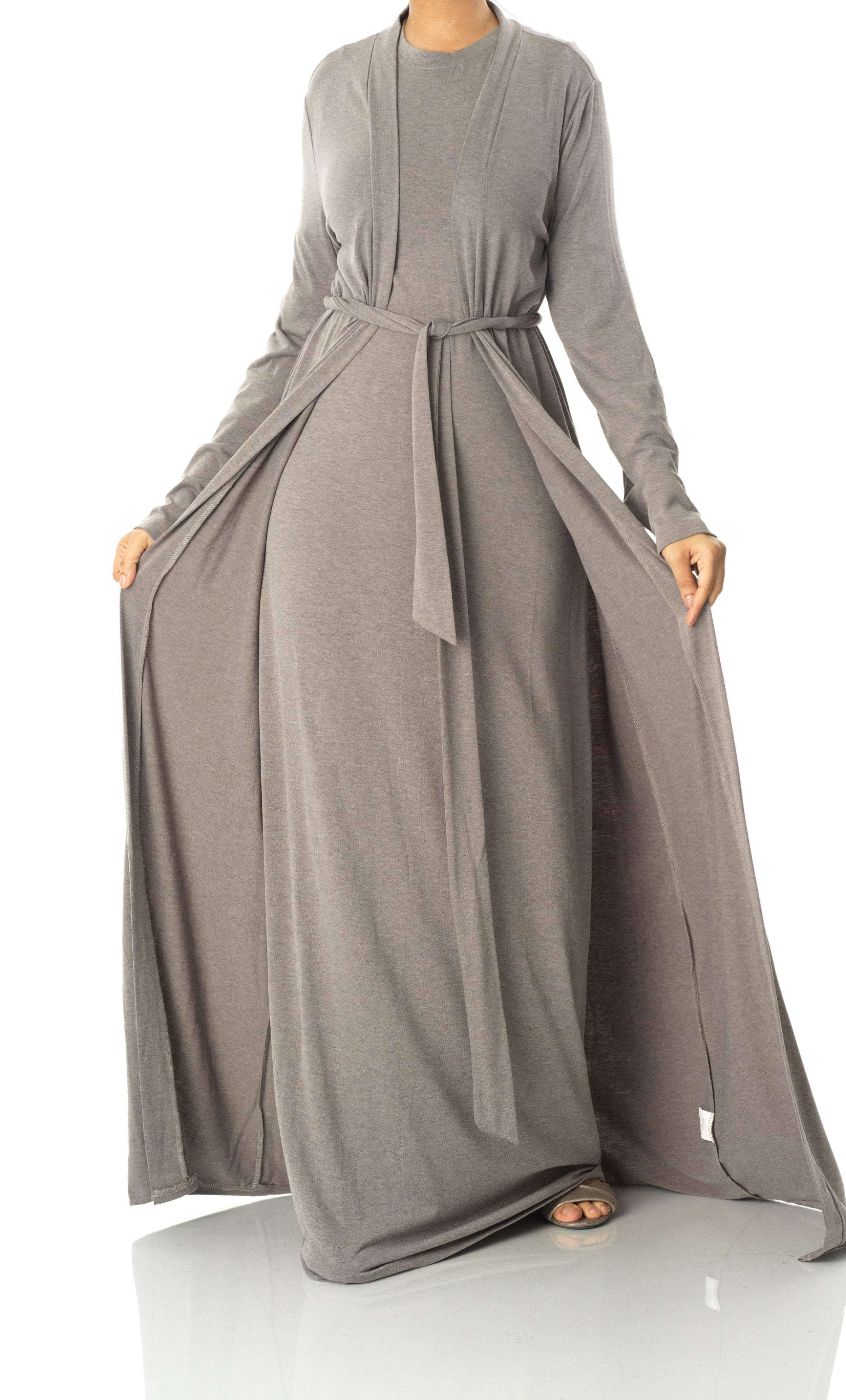 Heather Gray Made just for you jersey matching set dress Kabayare