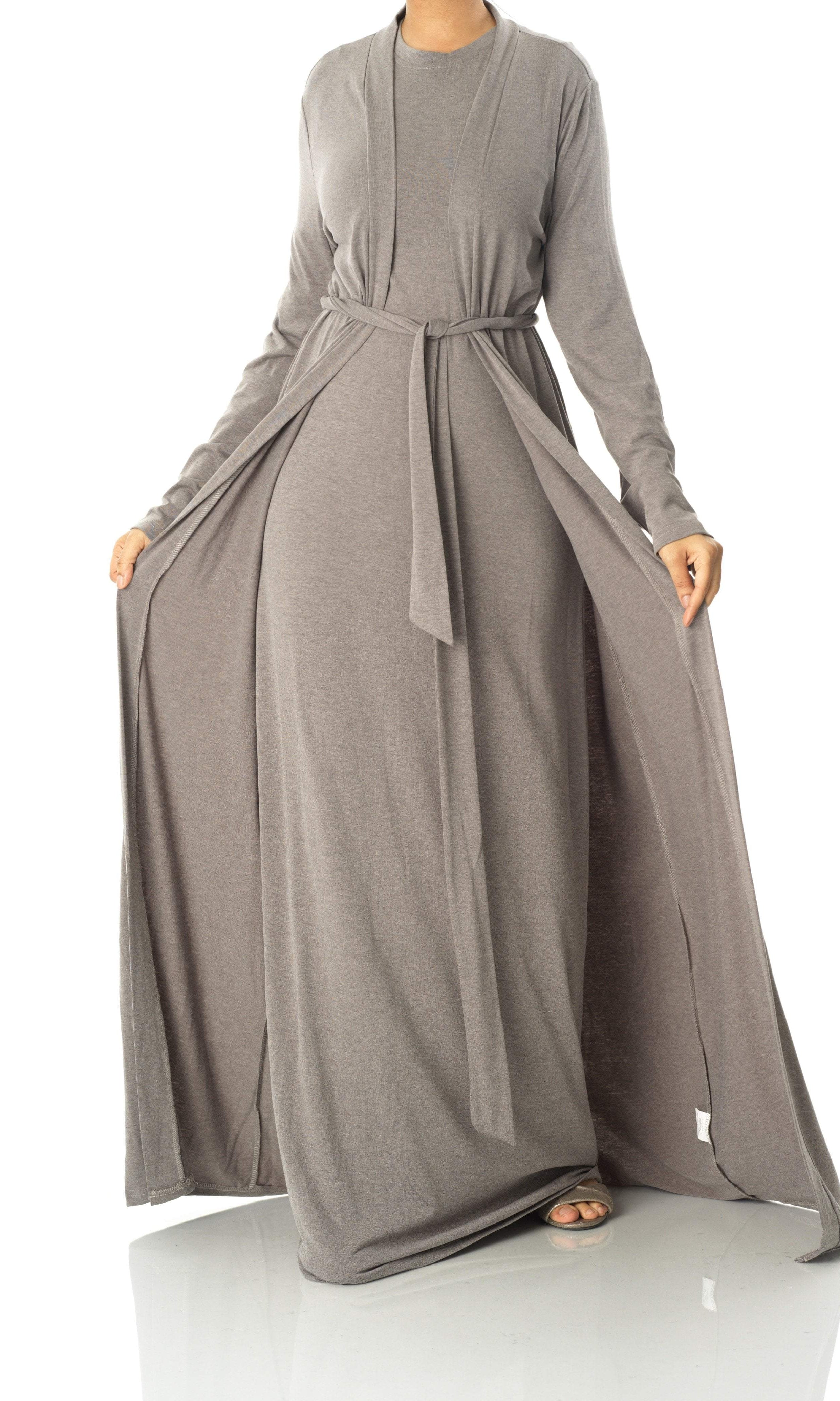 Heather Gray Made just for you jersey matching set dress Kabayare