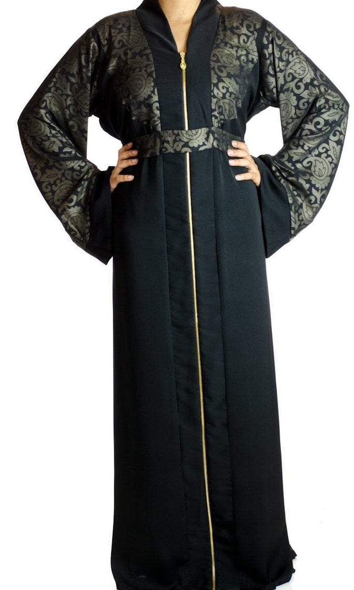 Henna Chiffon Zipper Abaya Kabayare