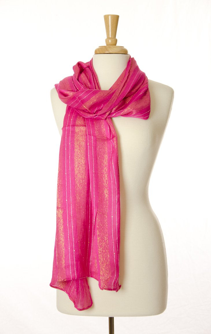 Hot Pink Golden Flare Scarf Kabayare