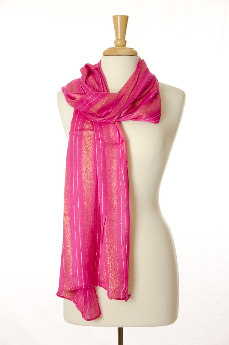 Hot Pink Golden Flare Scarf Kabayare