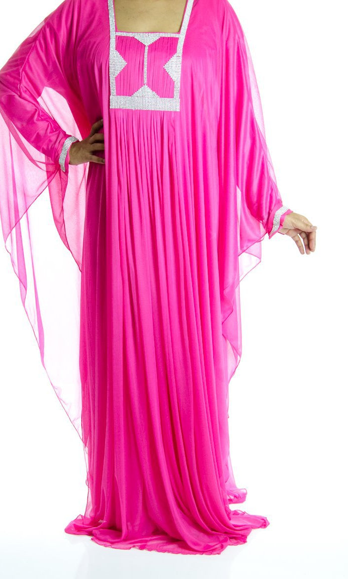 Hot Pink jersey Kaftan Kabayare