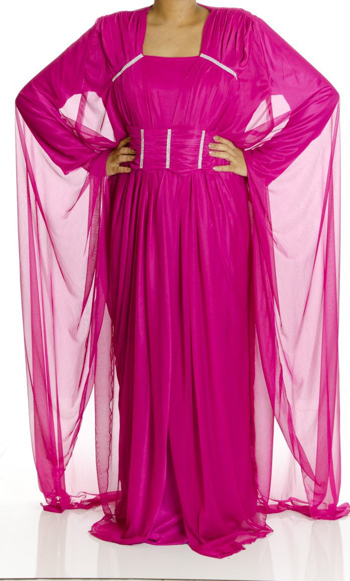 Hot Pink Valet Butterfly Kaftan Kabayare