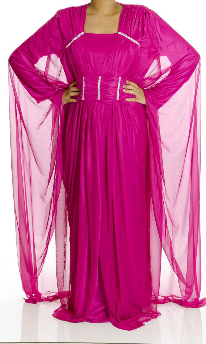 Hot Pink Valet Butterfly Kaftan Kabayare