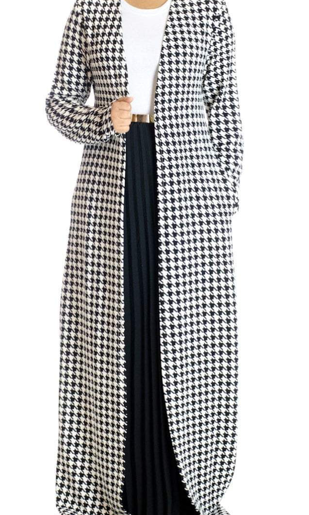Houndstooth maxi Cardigan Kabayare
