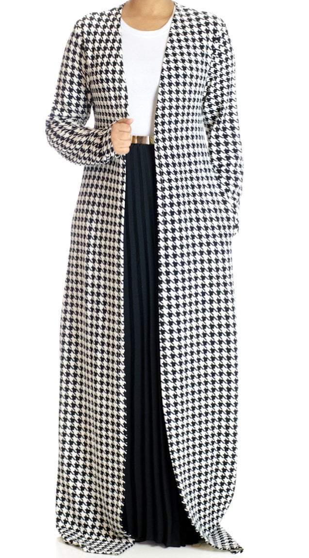 Houndstooth maxi Cardigan Kabayare