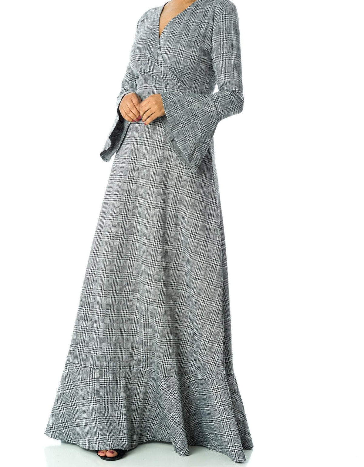 Houndstooth print maxi dress Kabayare