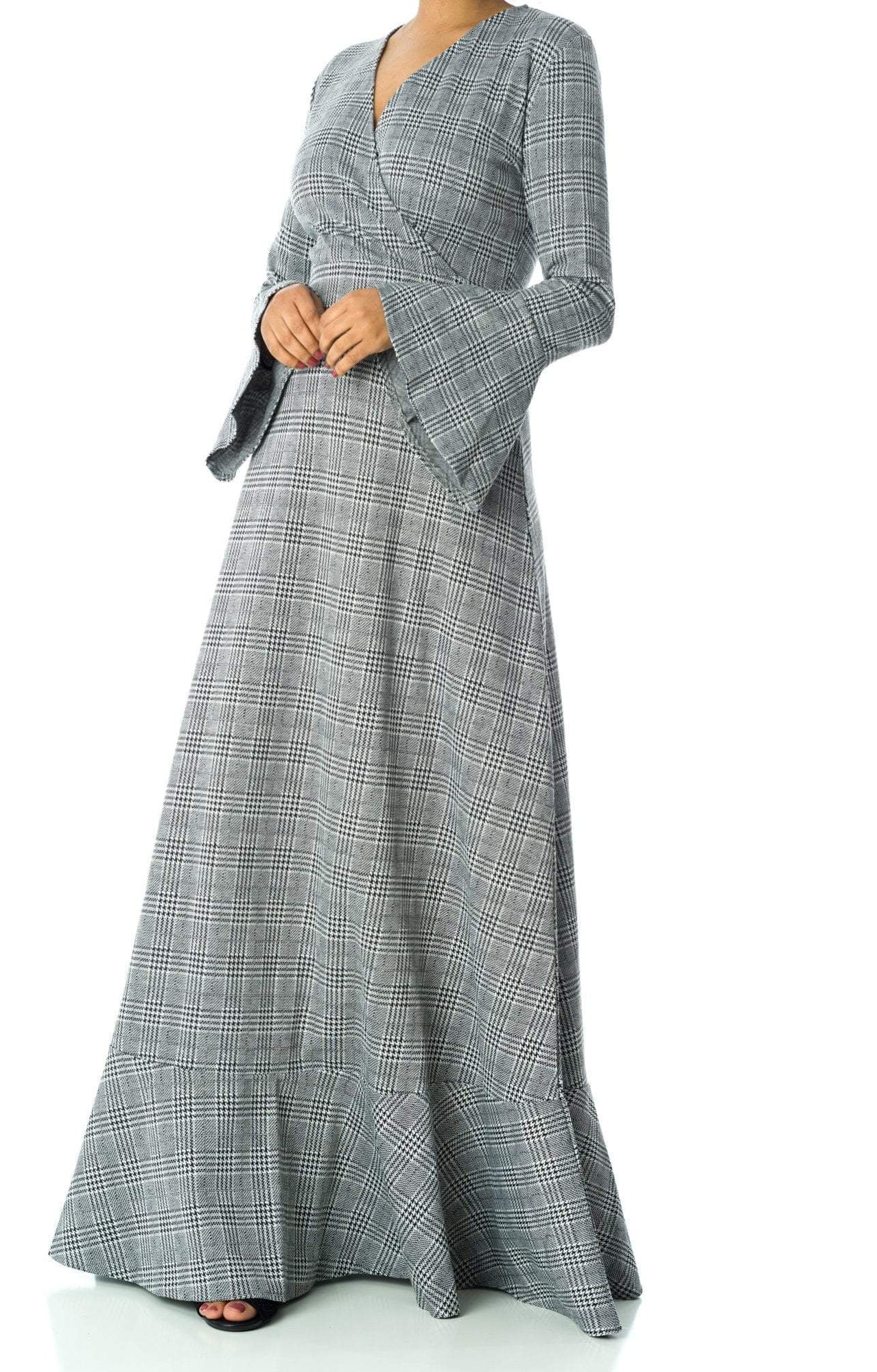 Houndstooth print maxi dress Kabayare