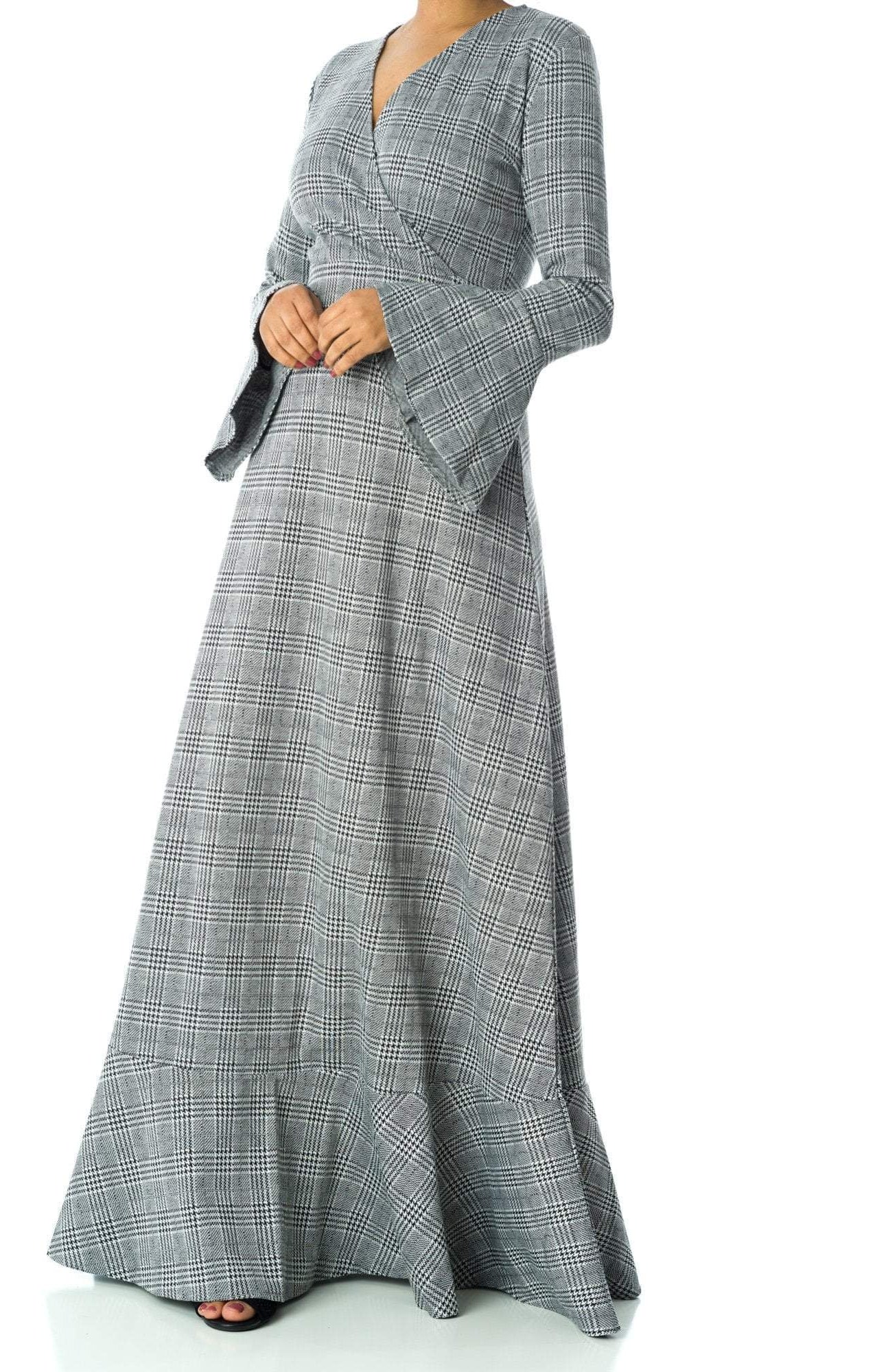 Houndstooth print maxi dress Kabayare