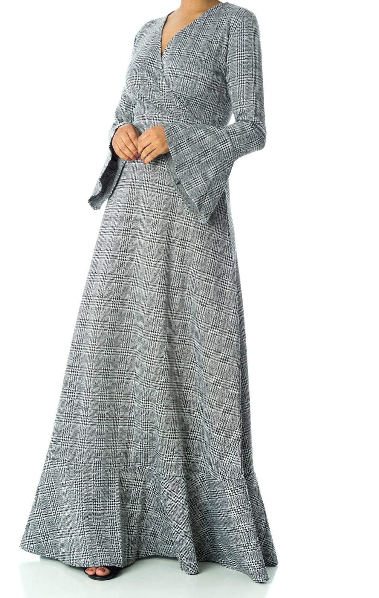 Houndstooth print maxi dress Kabayare