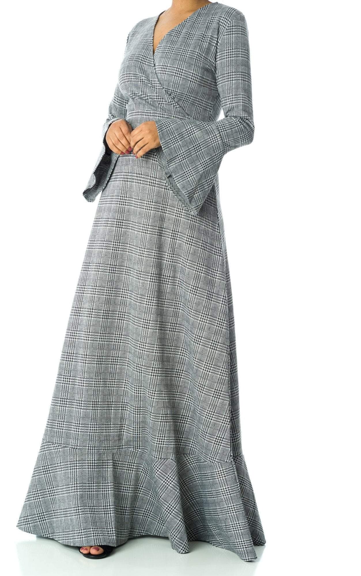 Houndstooth print maxi dress Kabayare