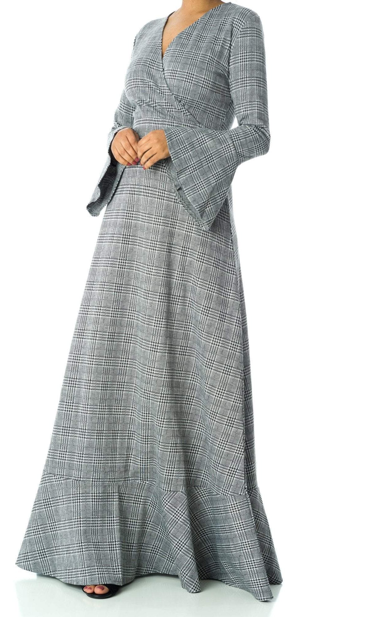 Houndstooth print maxi dress Kabayare