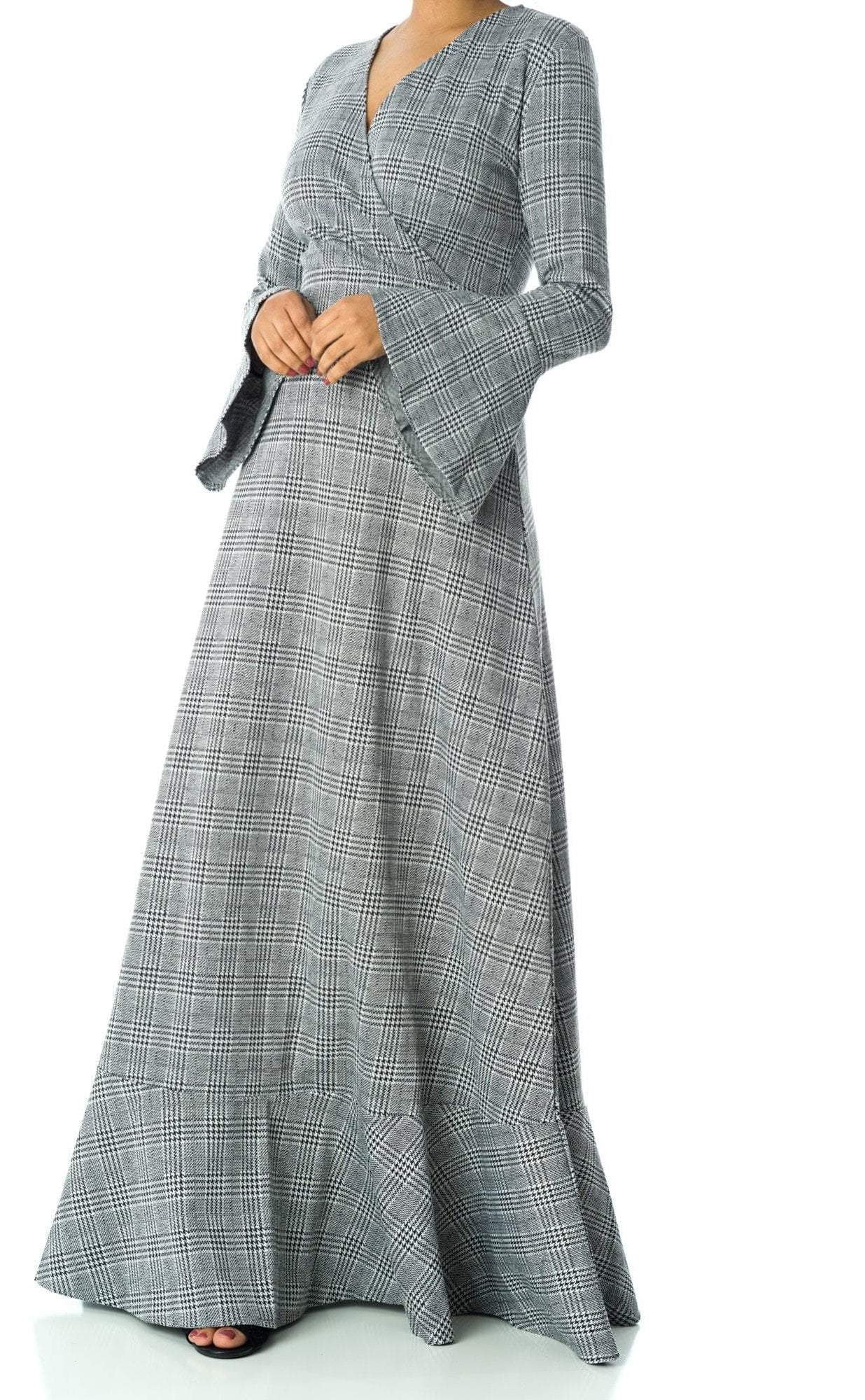 Houndstooth print maxi dress Kabayare
