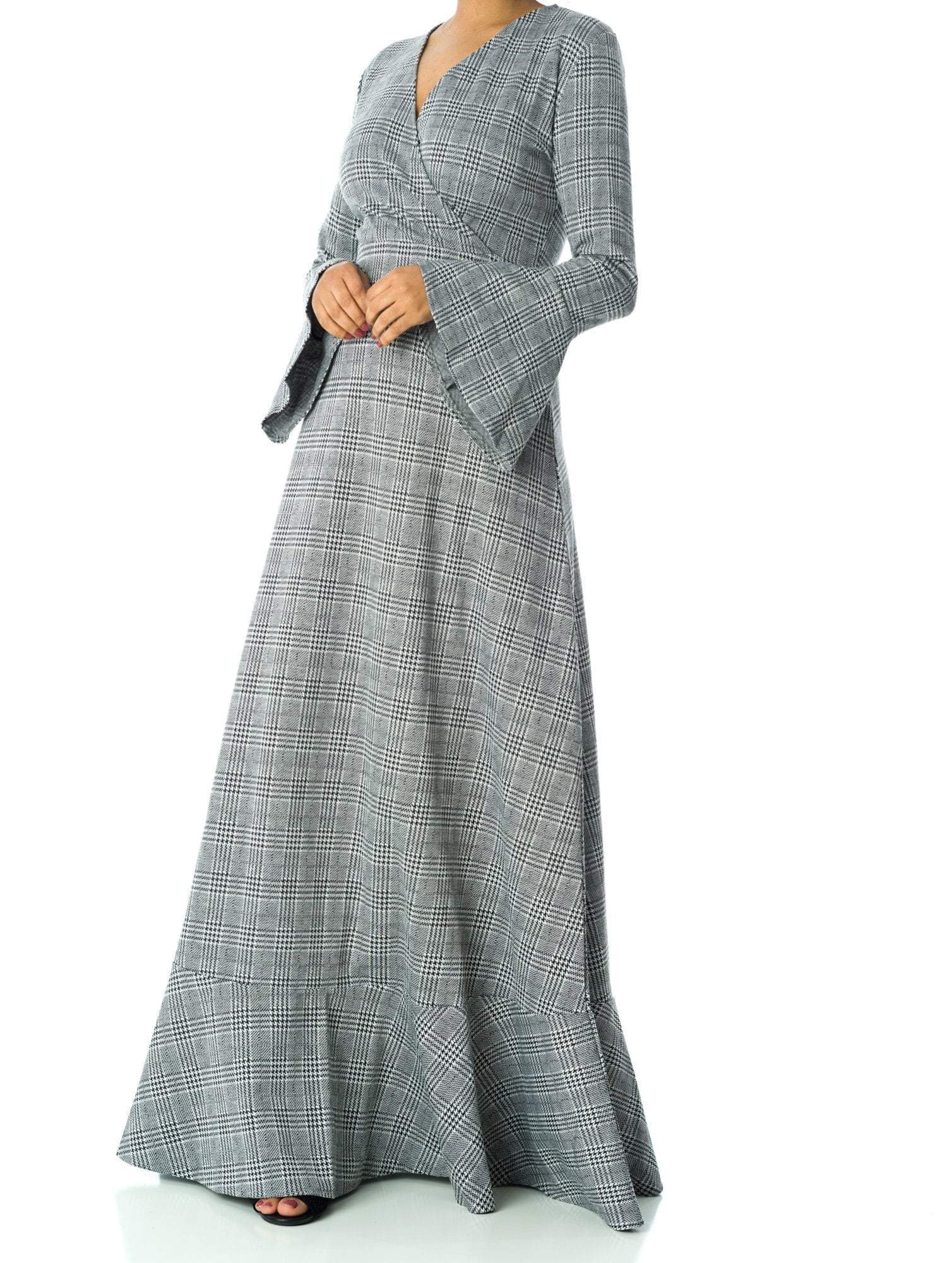 Houndstooth print maxi dress Kabayare