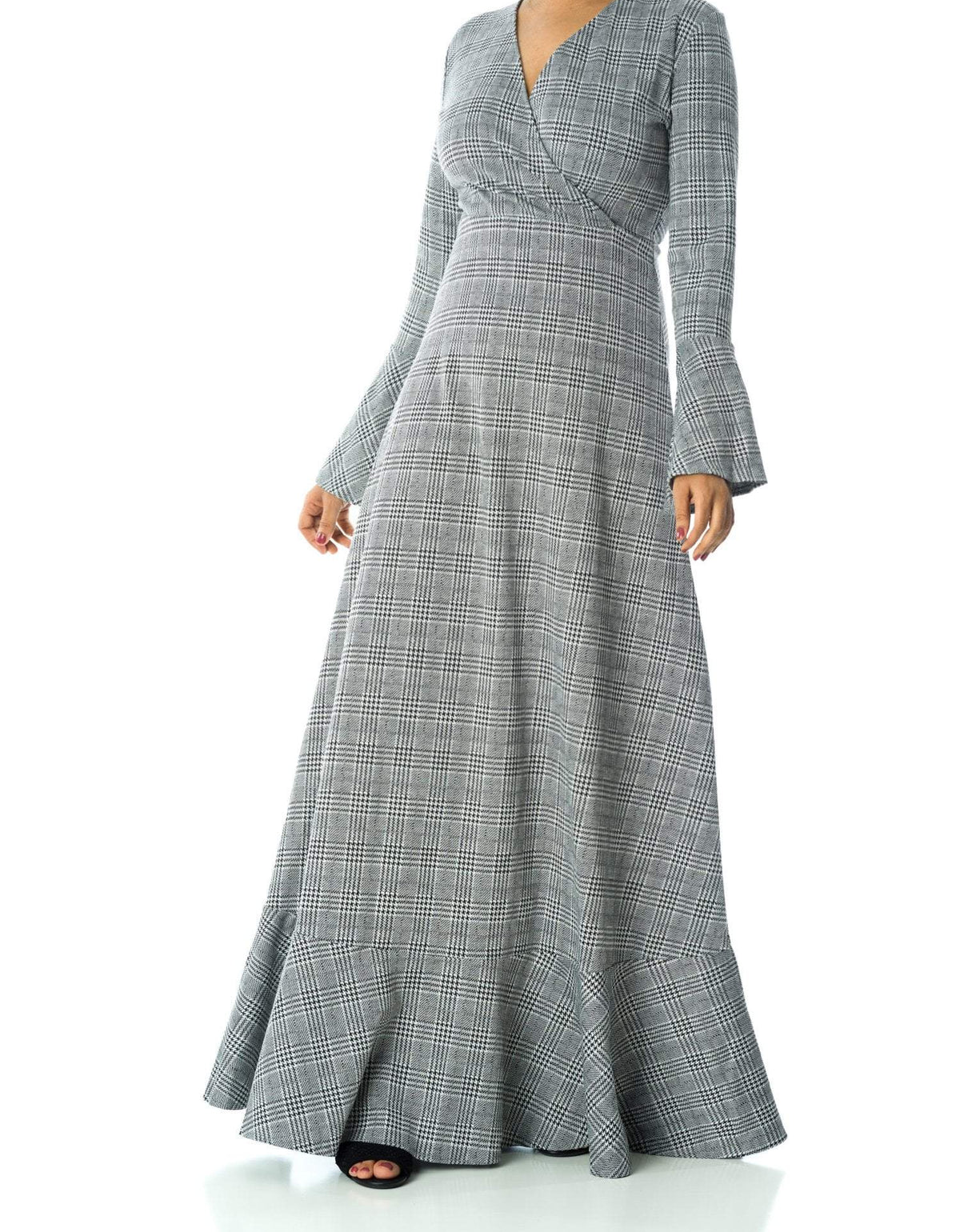 Houndstooth print maxi dress Kabayare