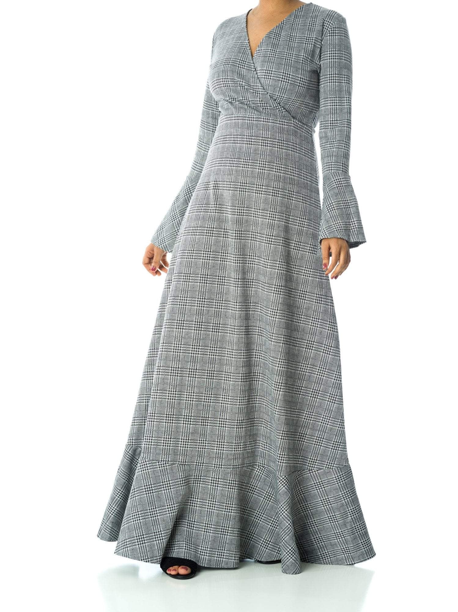 Houndstooth print maxi dress Kabayare