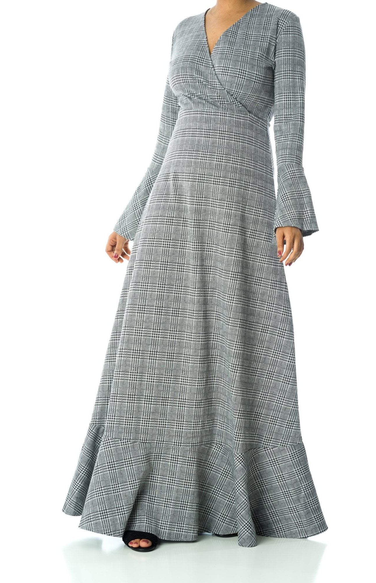 Houndstooth print maxi dress Kabayare