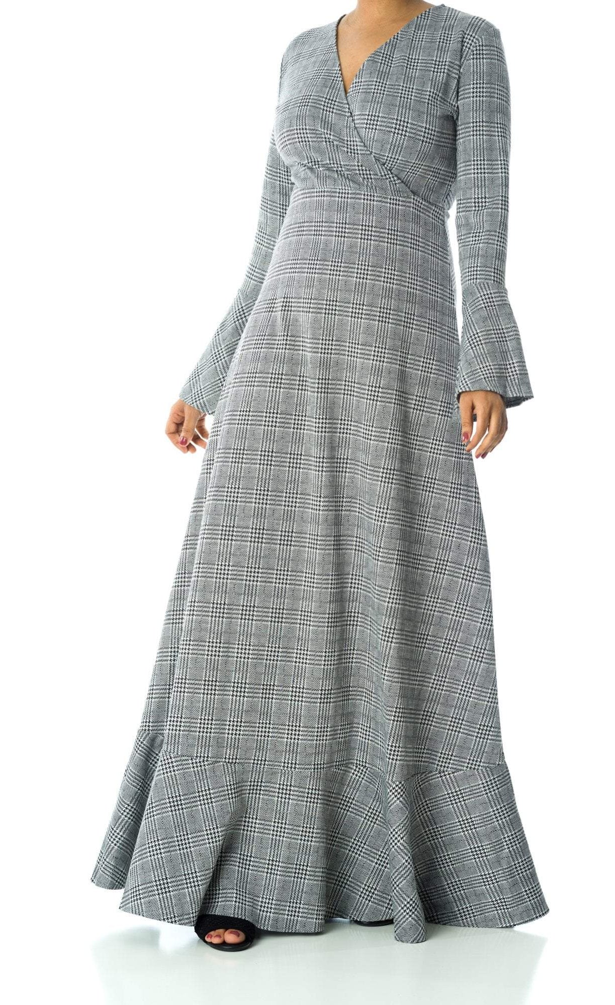 Houndstooth print maxi dress Kabayare