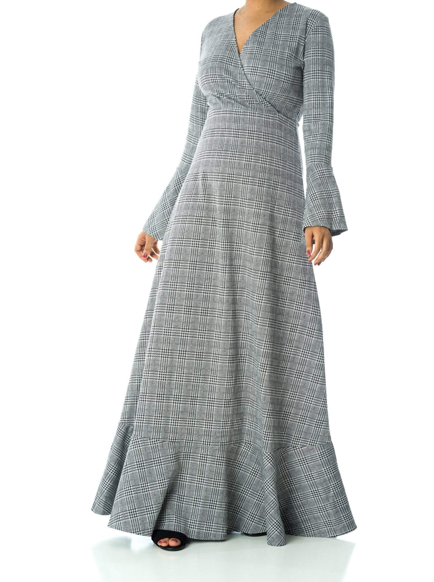 Houndstooth print maxi dress Kabayare