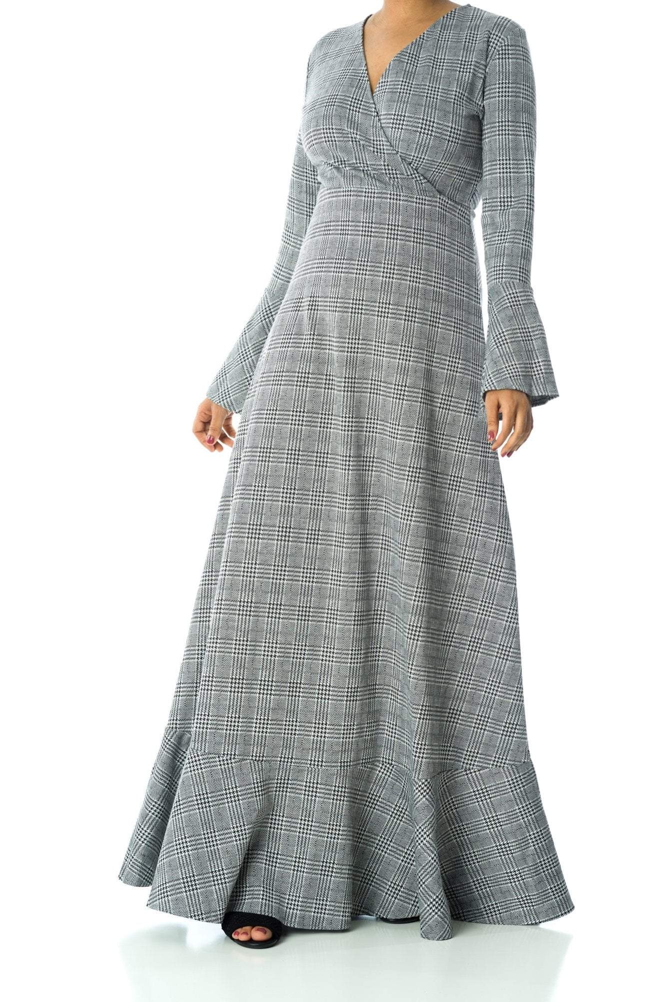 Houndstooth print maxi dress Kabayare