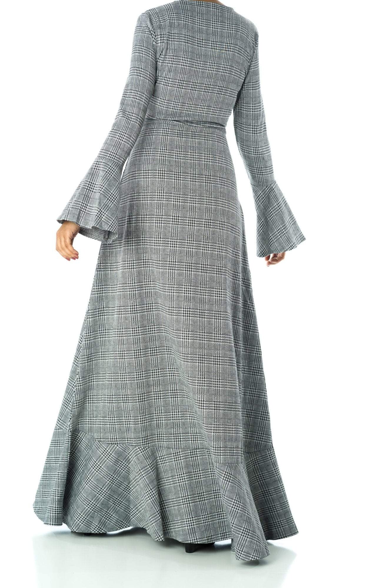 Houndstooth print maxi dress Kabayare