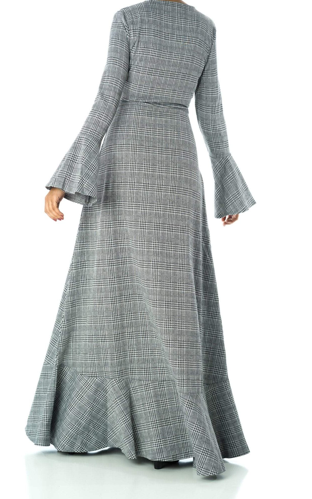 Houndstooth print maxi dress Kabayare