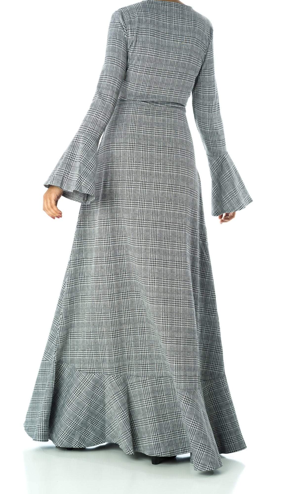 Houndstooth print maxi dress Kabayare