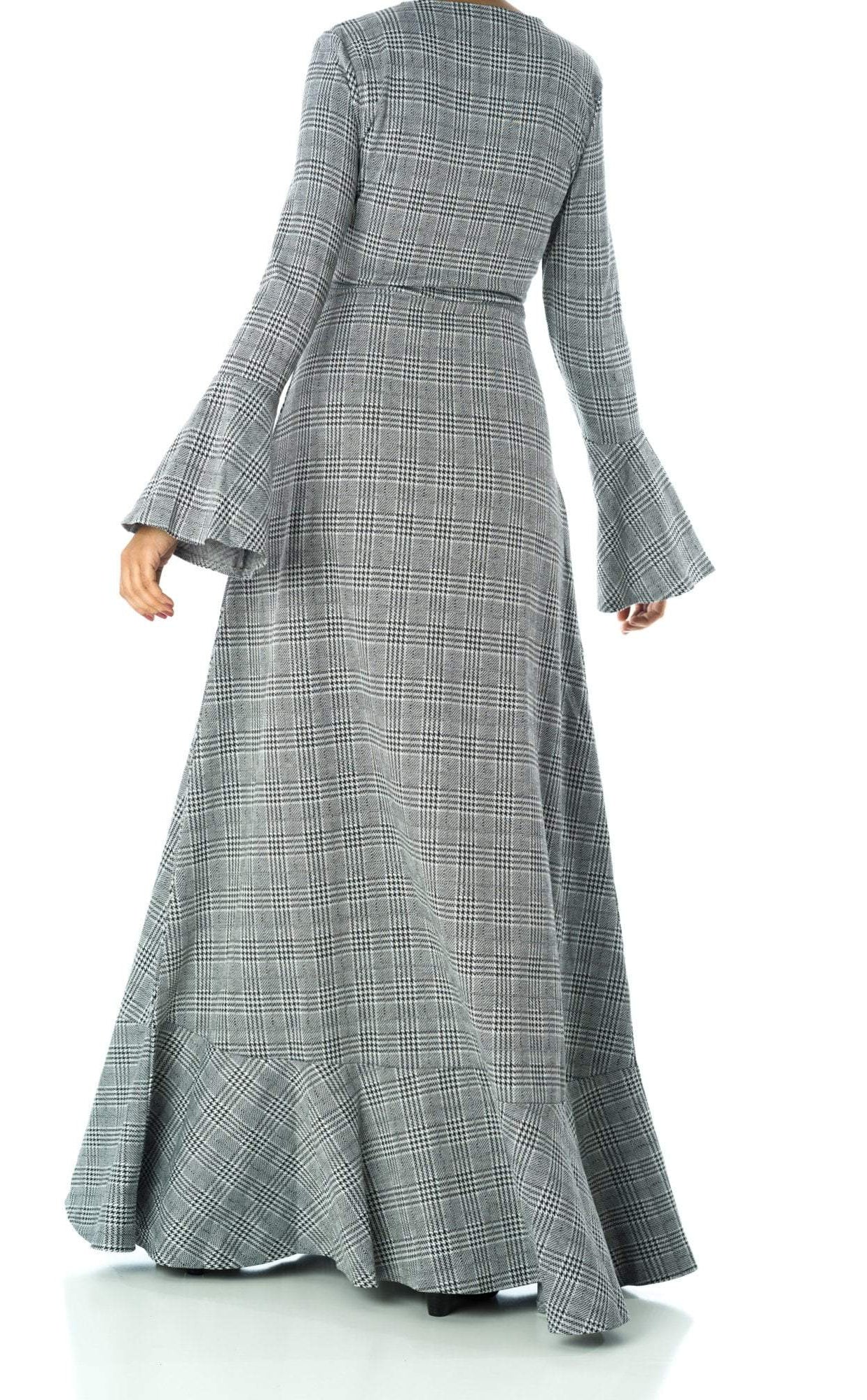 Houndstooth print maxi dress Kabayare