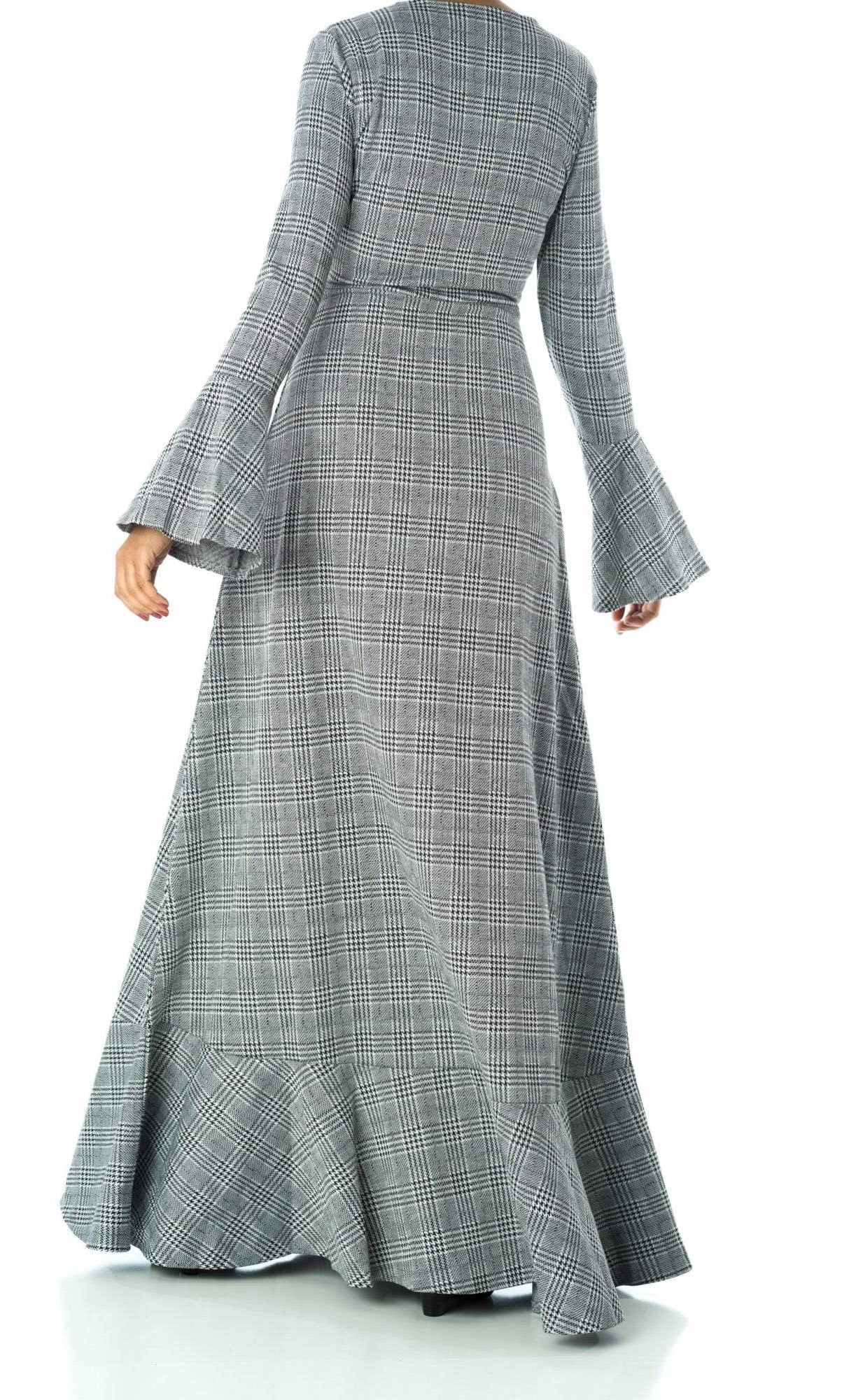 Houndstooth print maxi dress Kabayare