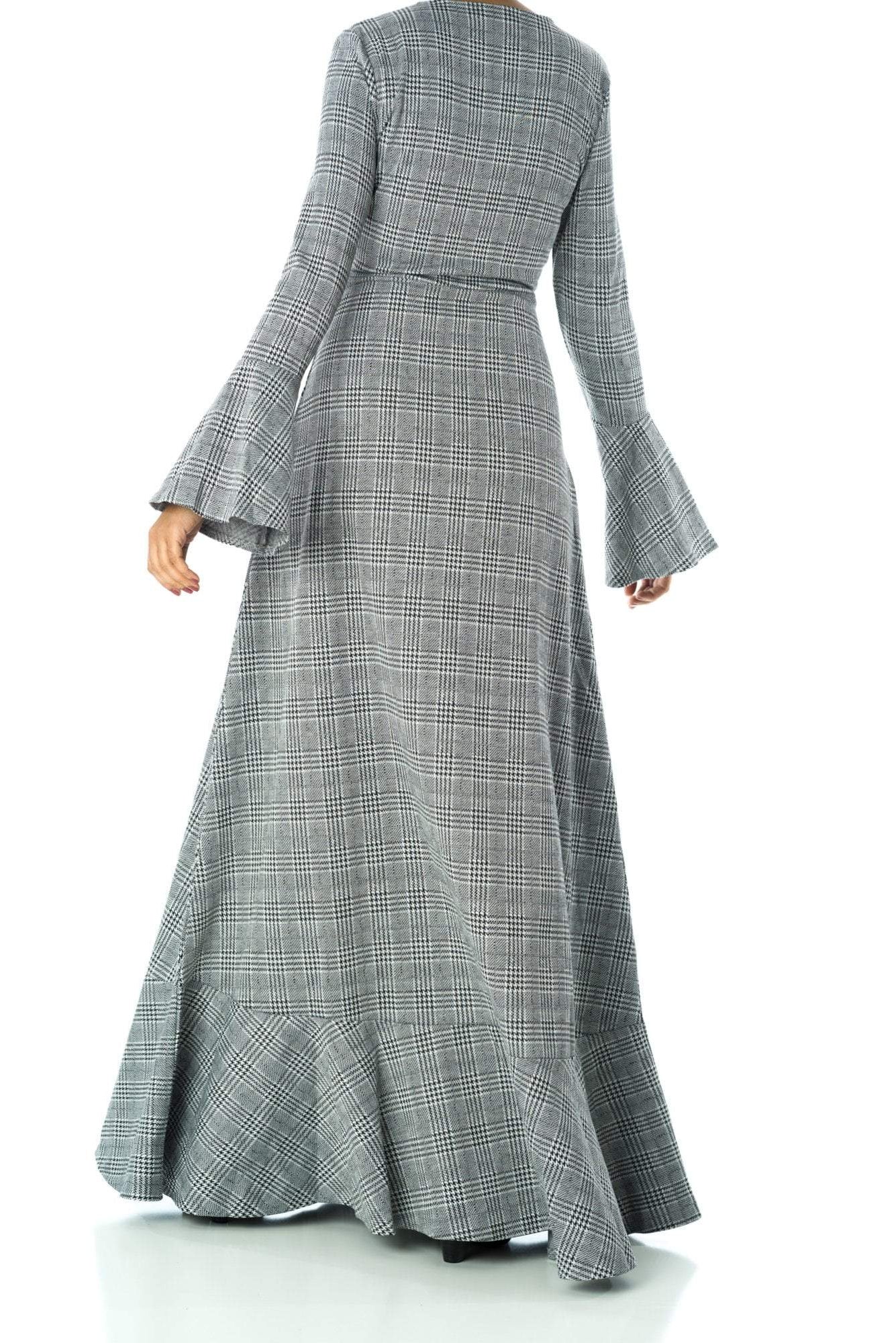 Houndstooth print maxi dress Kabayare