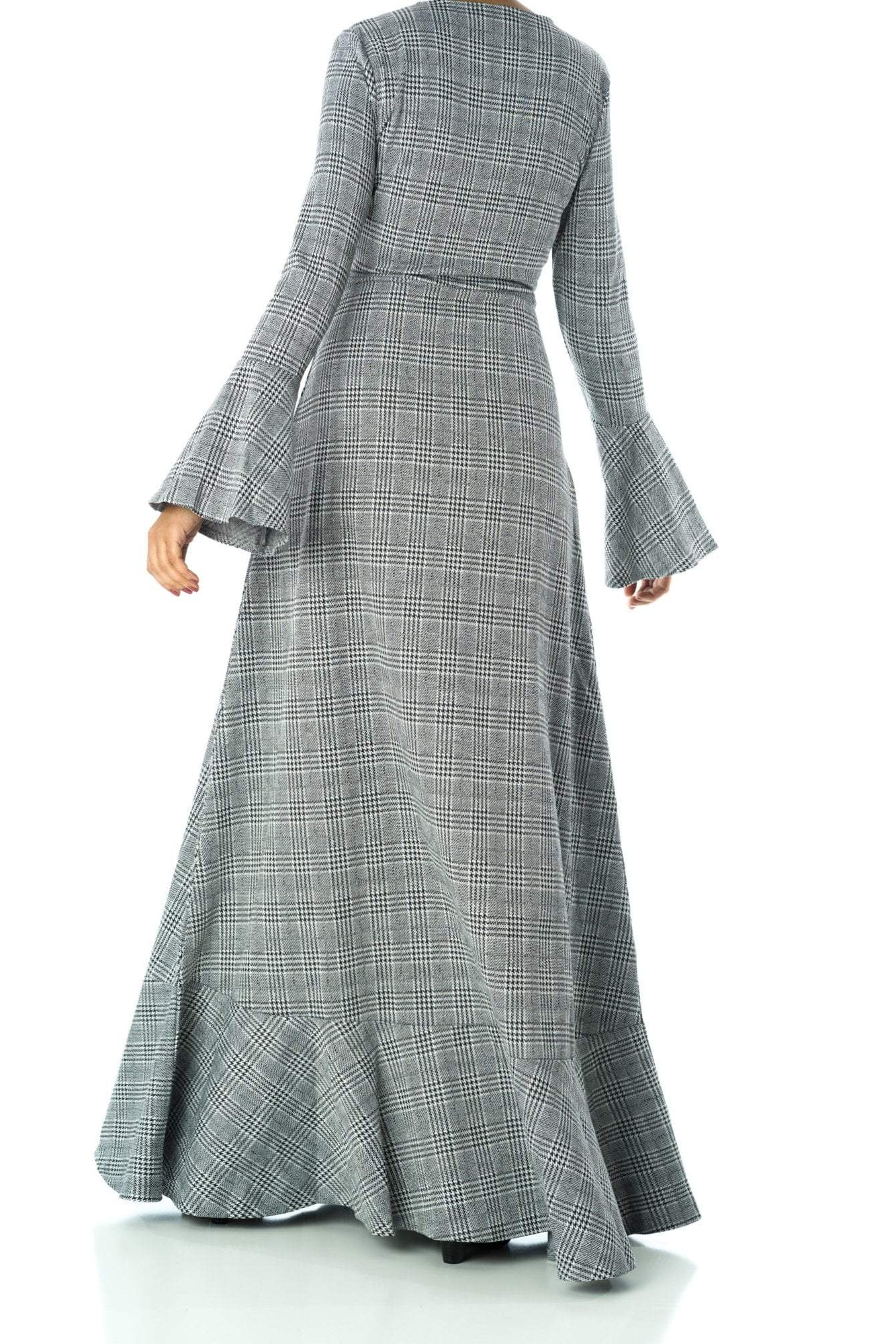 Houndstooth print maxi dress Kabayare