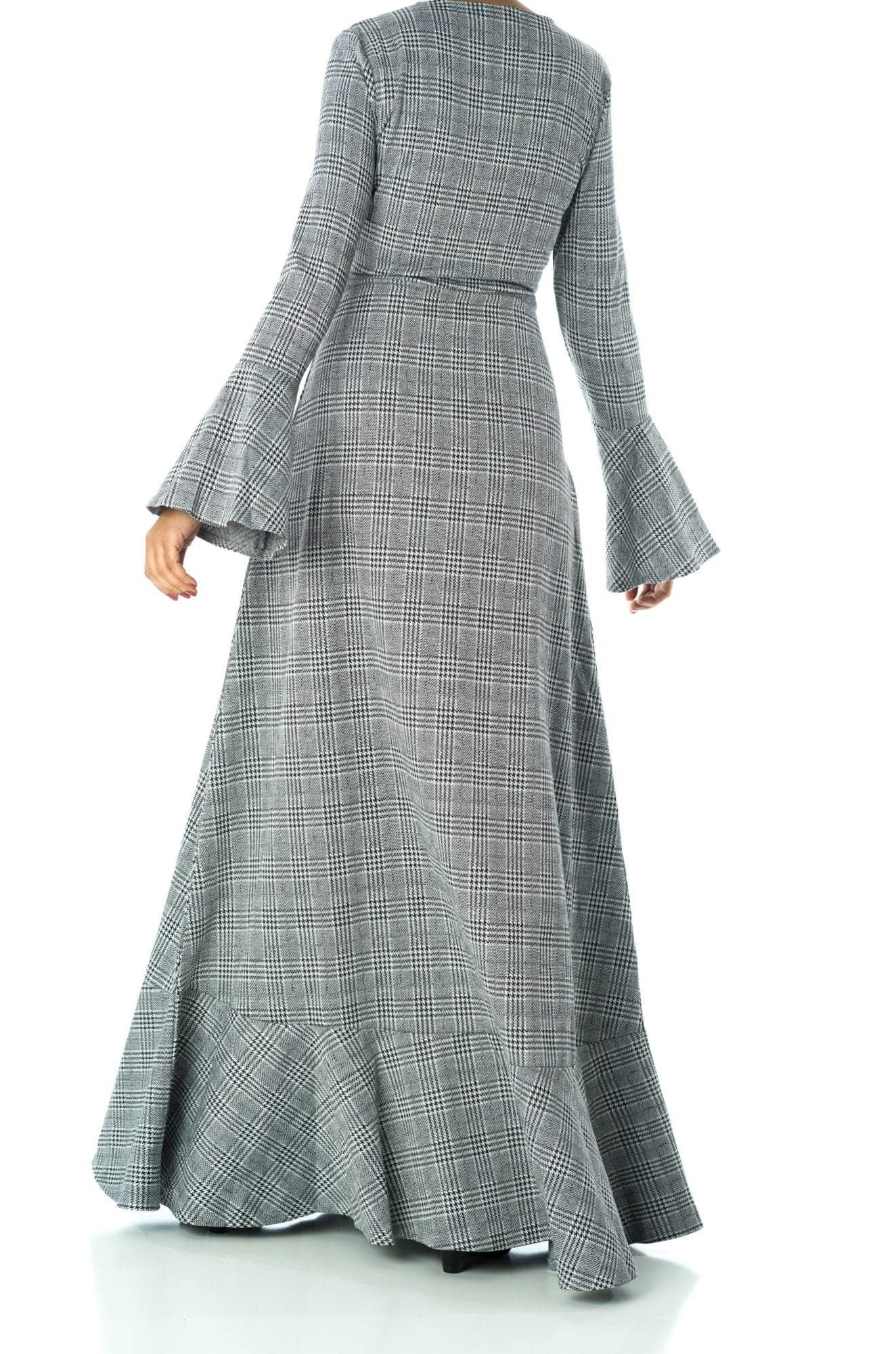 Houndstooth print maxi dress Kabayare