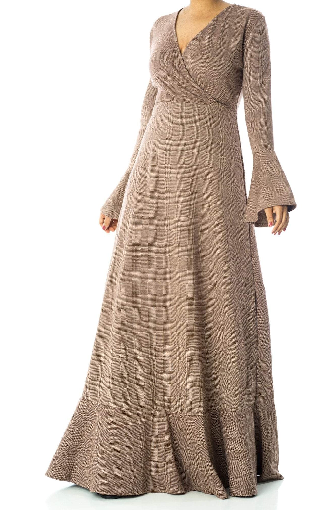 Houndstooth print maxi dress Kabayare