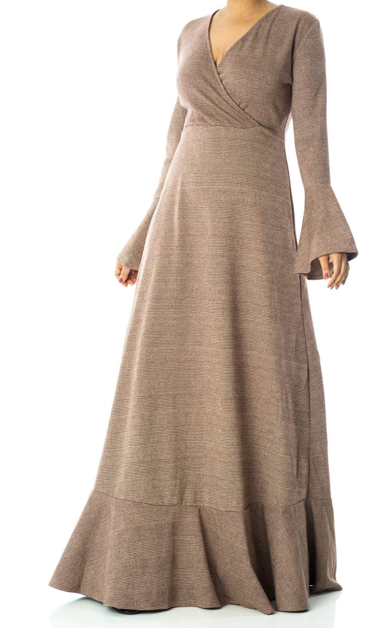 Houndstooth print maxi dress Kabayare