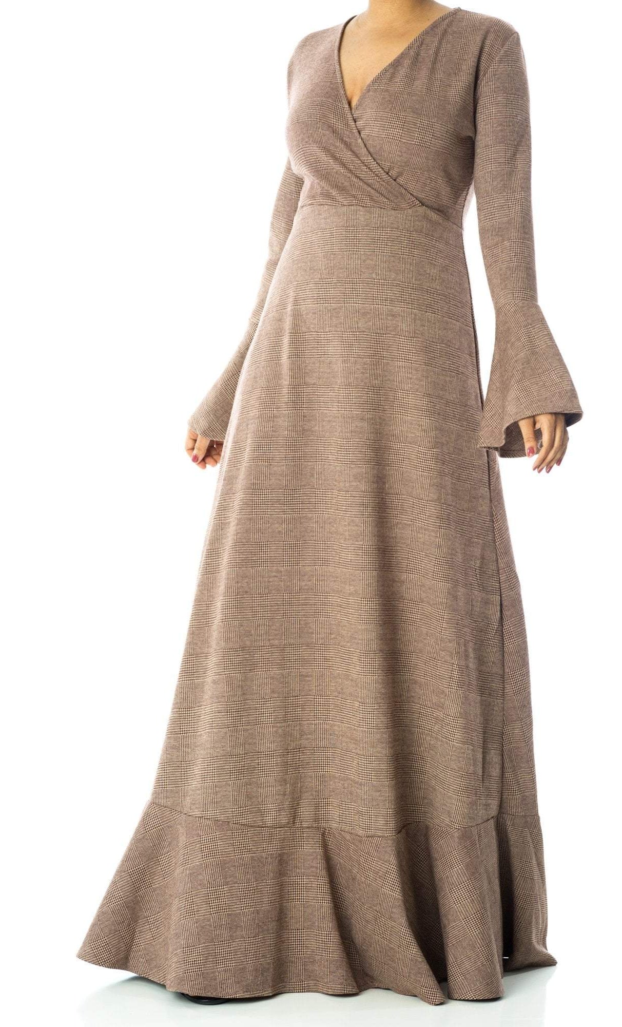 Houndstooth print maxi dress Kabayare