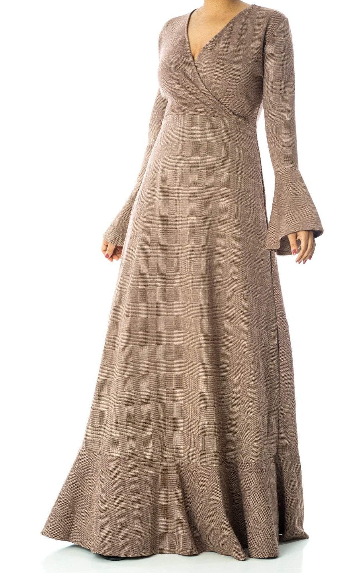 Houndstooth print maxi dress Kabayare