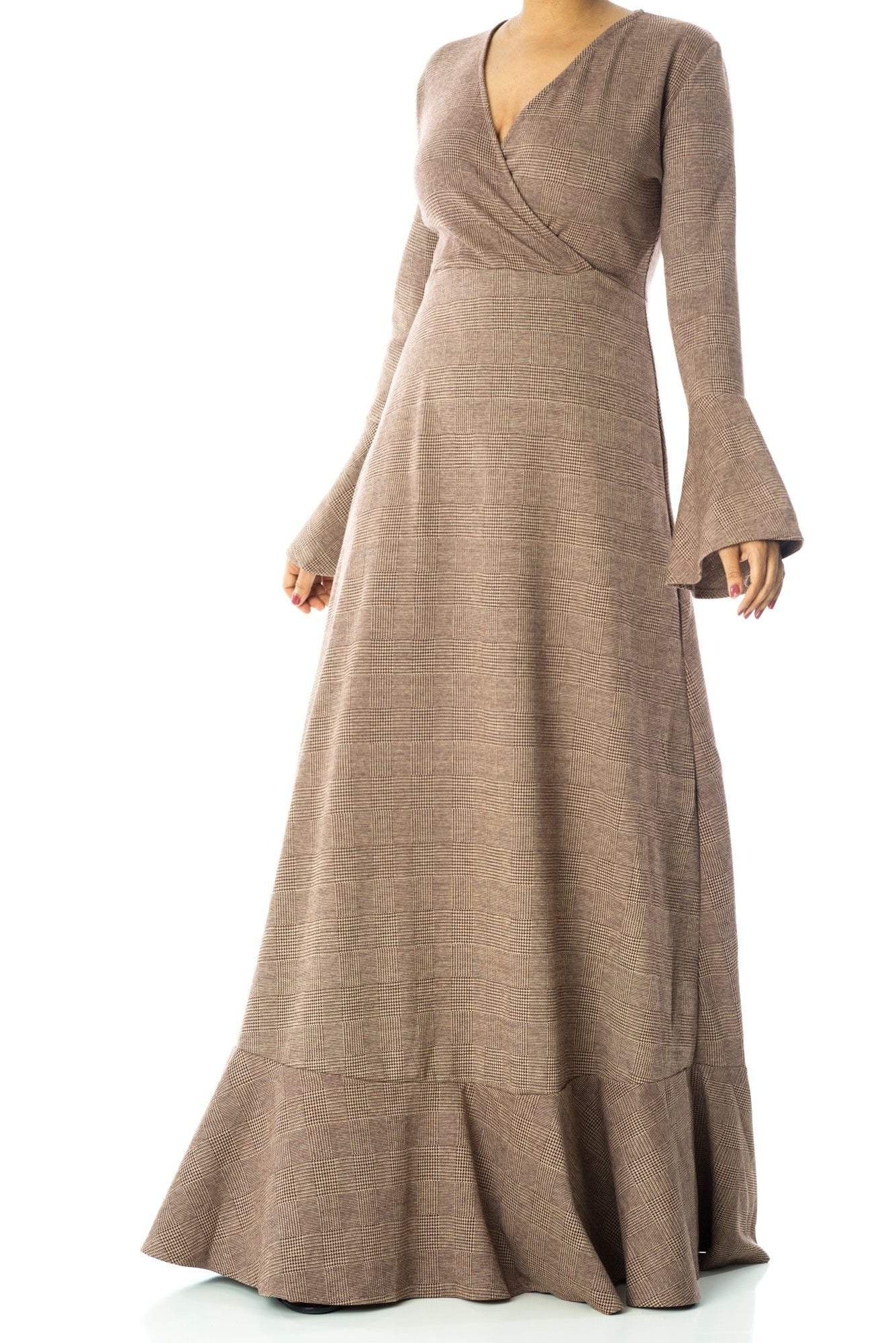 Houndstooth print maxi dress Kabayare