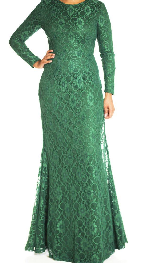 Hunter Elegance Lace Maxi Dress Kabayare