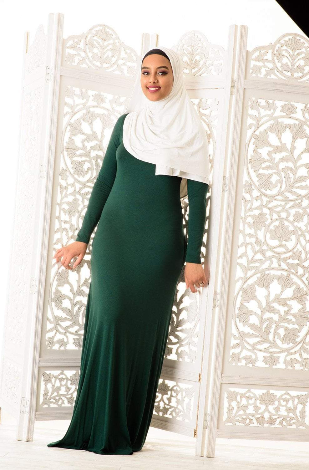 Hunter Green Cotton Candy Dress Kabayare