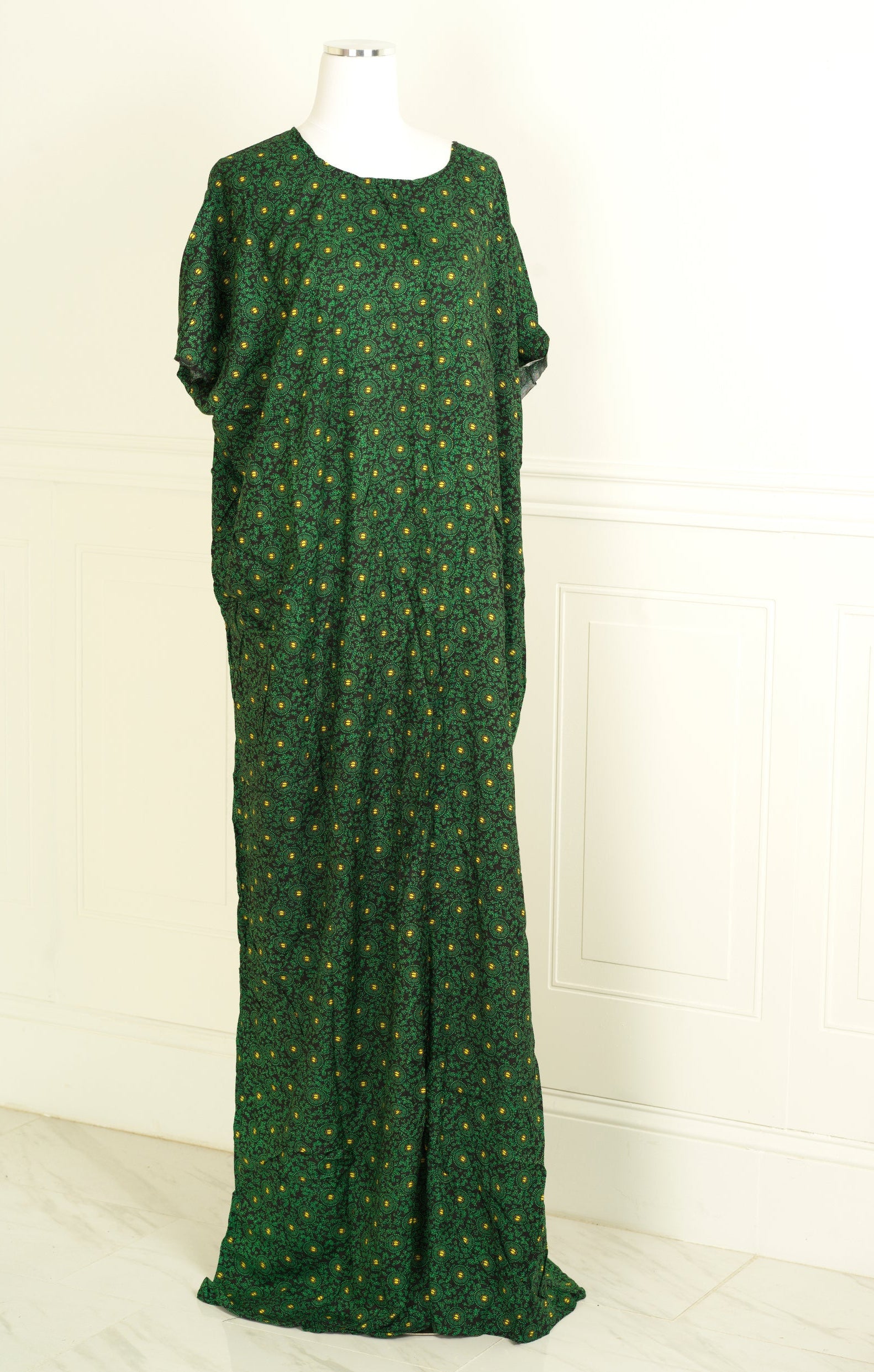 hunter Green print bati dress KF