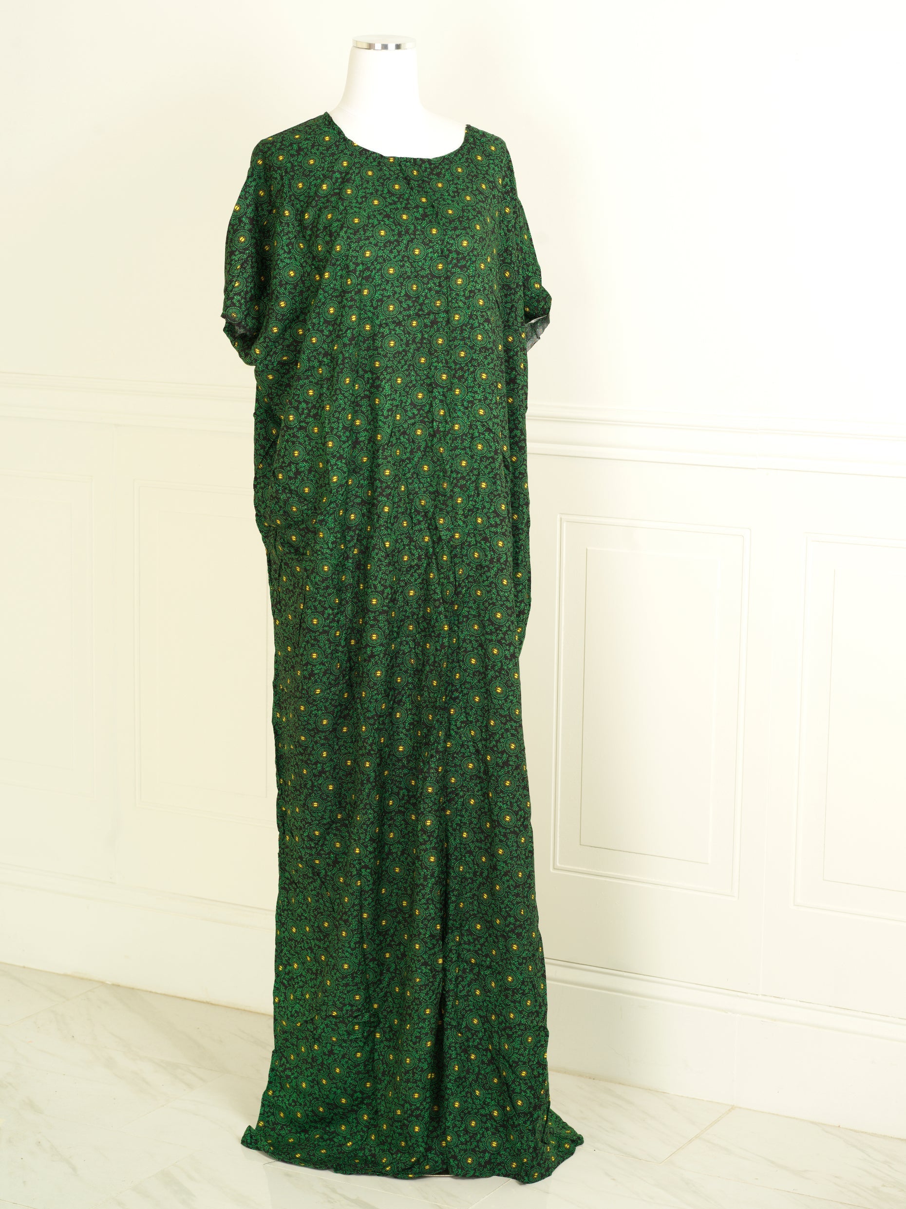 hunter Green print bati dress KF