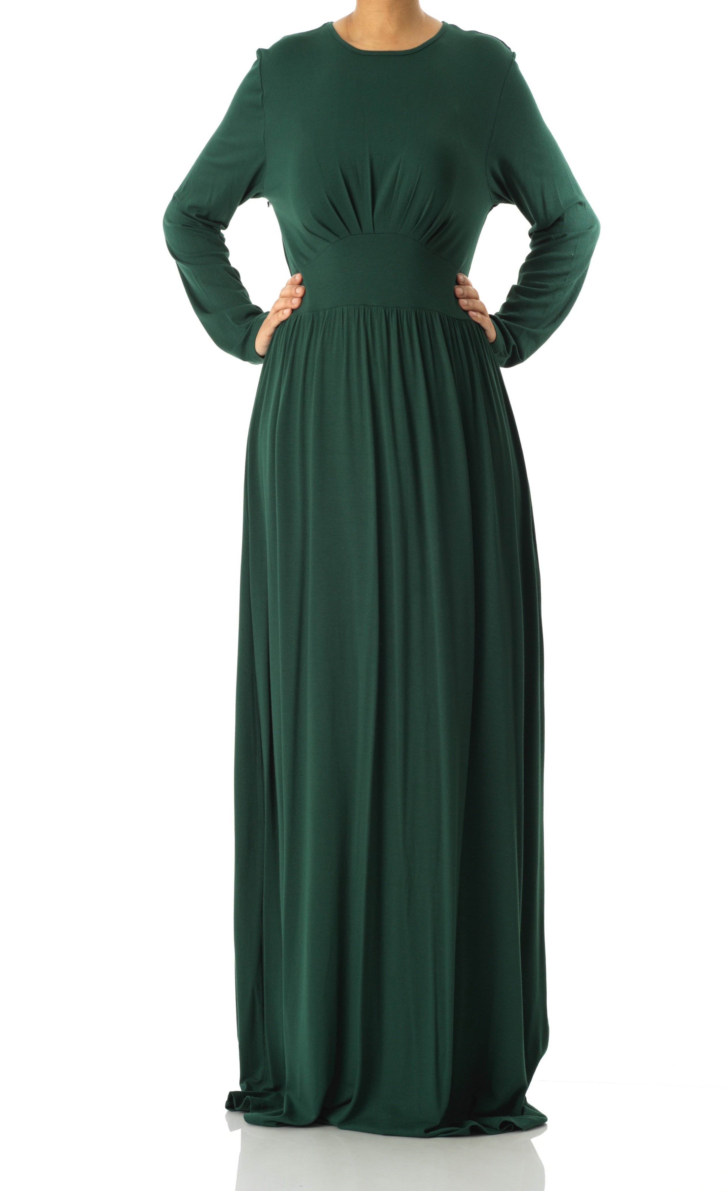 Hunter Green Solid Jersey maxi dress Kabayare