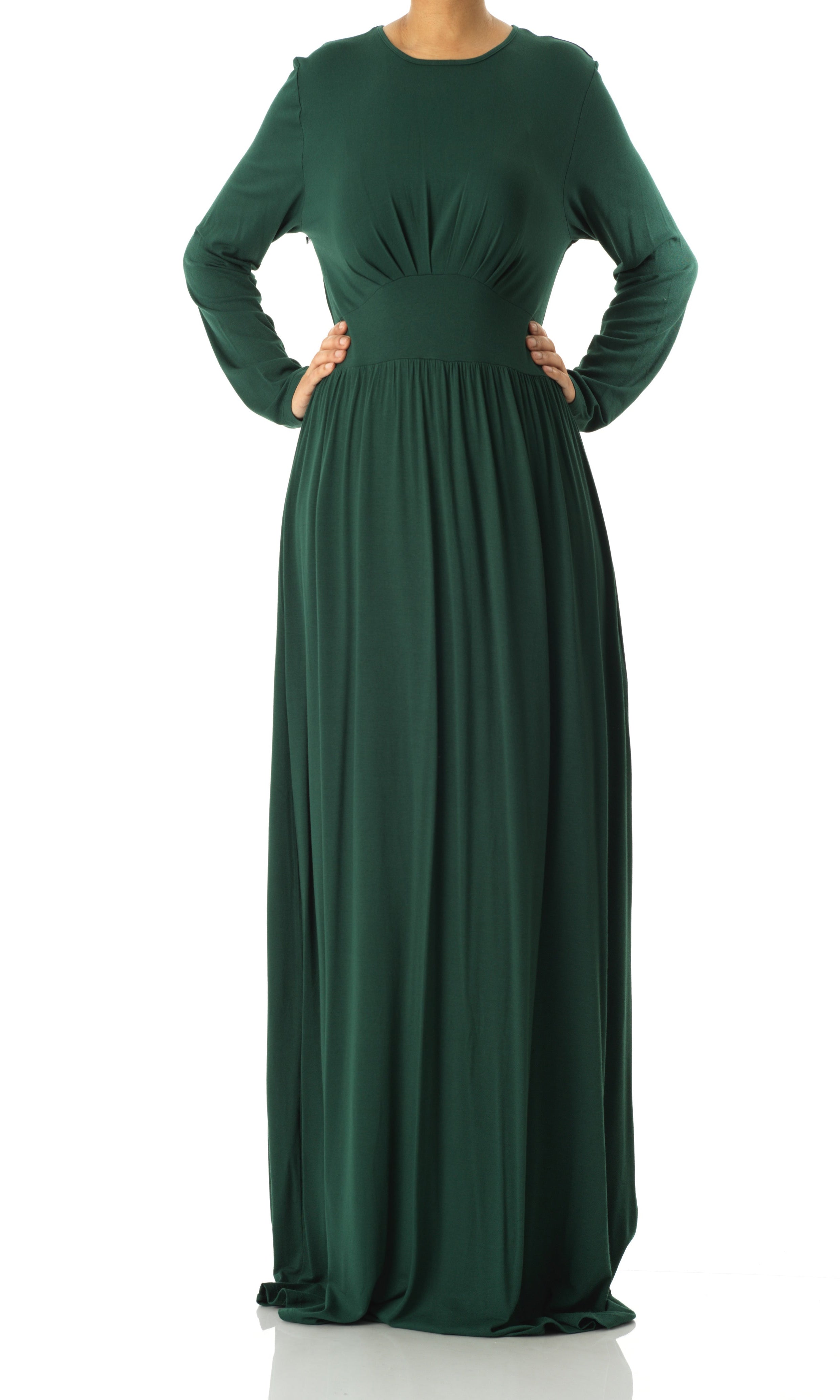 Hunter Green Solid Jersey maxi dress Kabayare