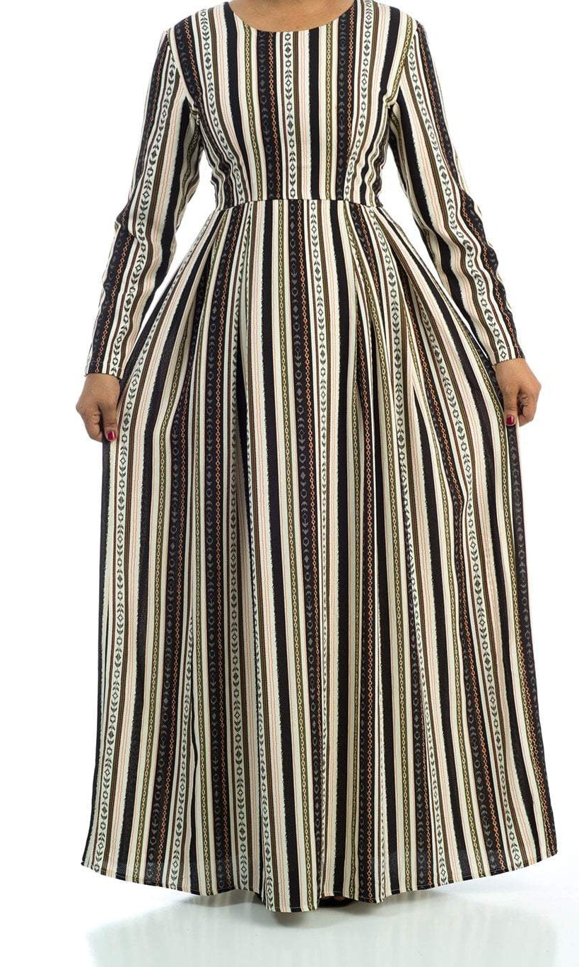 Ivory abstract seamless pattern Maxi dress Kabayare